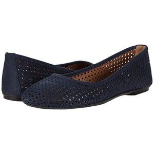 French Sole League Flat W 8 (UK 6 / EU 39) Navy Nubuck NWOT MSRP $165